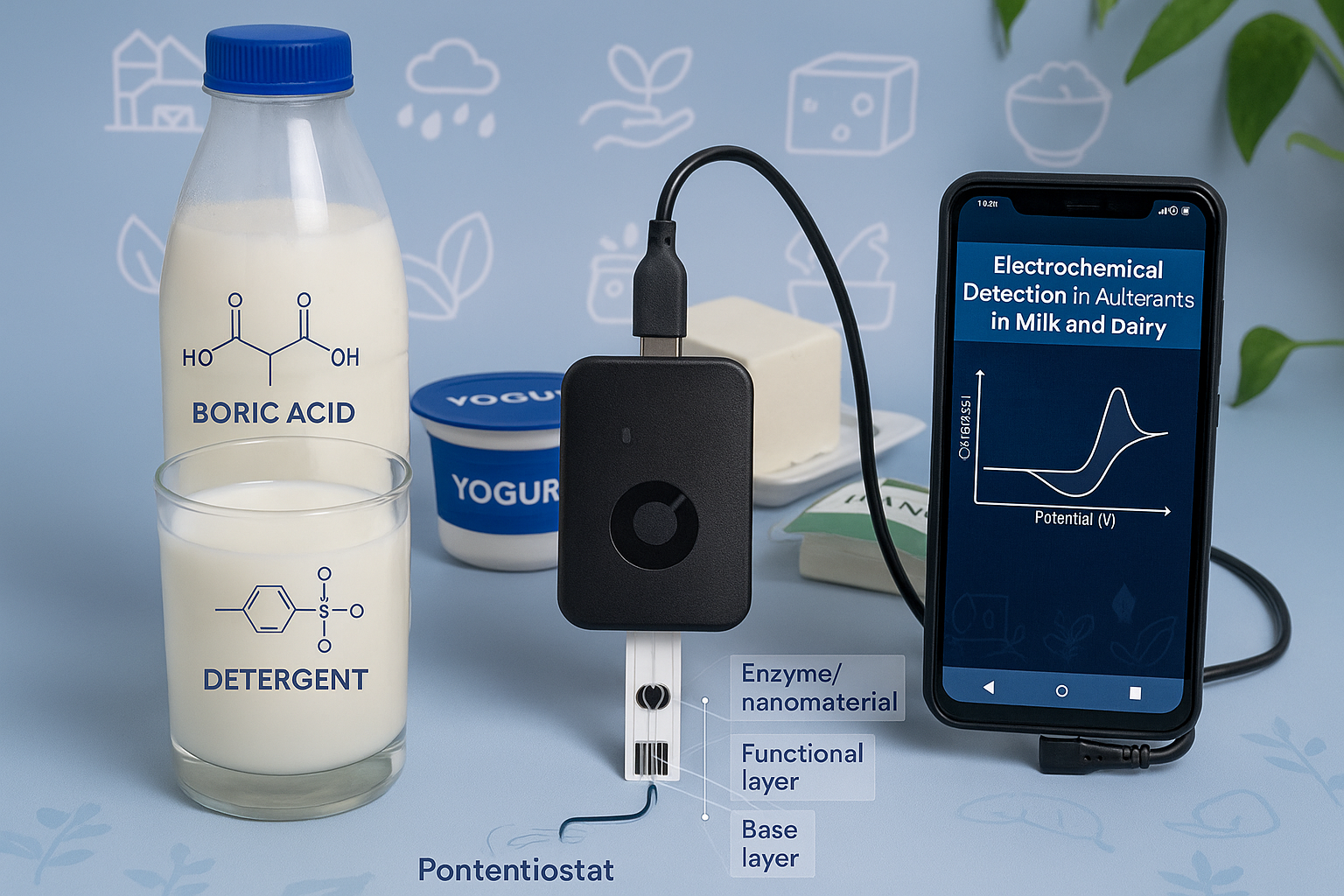 Electrochemical Detection of Adulterants in Milk and Dairy Products